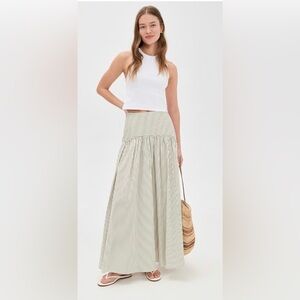 STAUD PROCiDA skirt ivory dark oak micro stripe